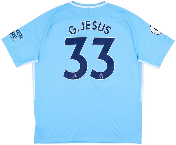 2017-18 Manchester City Home Shirt G.Jesus #33 - 8/10 - (XL)