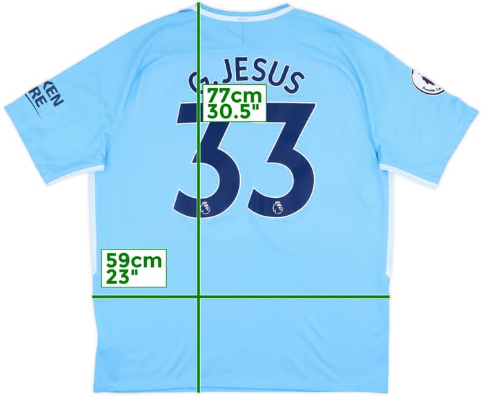2017-18 Manchester City Home Shirt G.Jesus #33 - 8/10 - (XL)