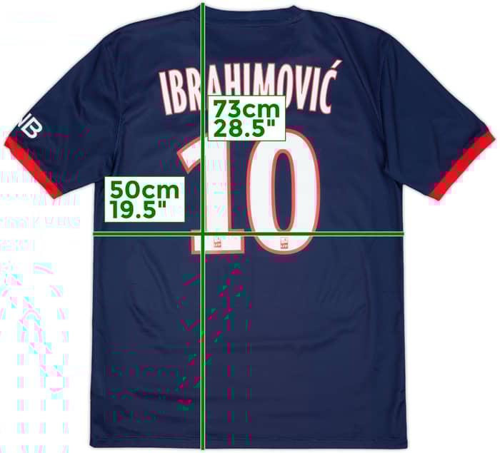 2013-14 Paris Saint-Germain Home Shirt Ibrahimovic #10 - 8/10 - (M)