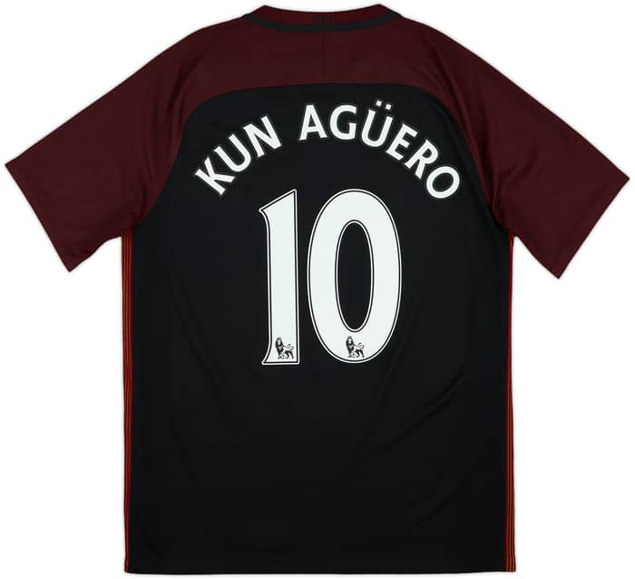 2016-17 Manchester City Away Shirt Kun Aguero #10 - 9/10 - (M)