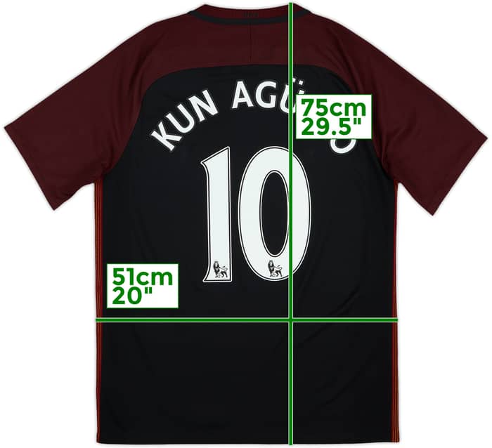 2016-17 Manchester City Away Shirt Kun Aguero #10 - 9/10 - (M)