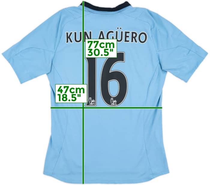 2012-13 Manchester City Home Shirt Kun Aguero #16 - 6/10 - (M)