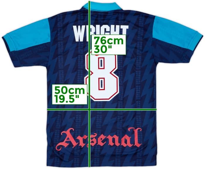 1994-95 Arsenal Away Shirt Wright #8 - 9/10 - (S)