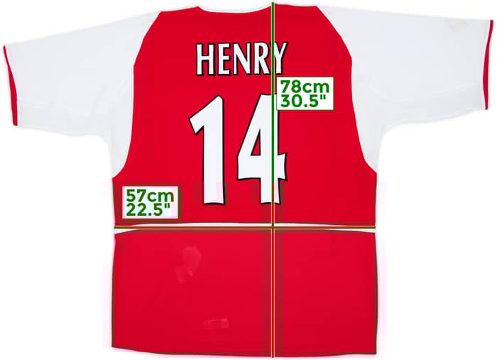 2002-04 Arsenal Home Shirt Henry #14 - 8/10 - (XL)