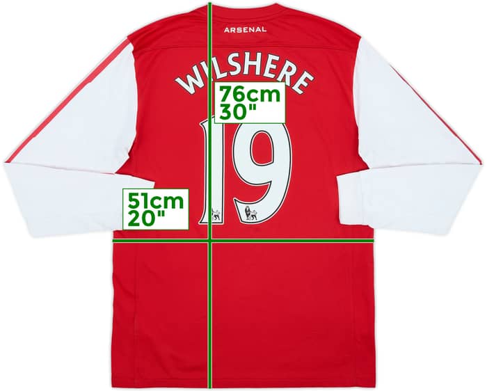 2011-12 Arsenal Home L/S Shirt Wilshere #19 - 7/10 - (M)