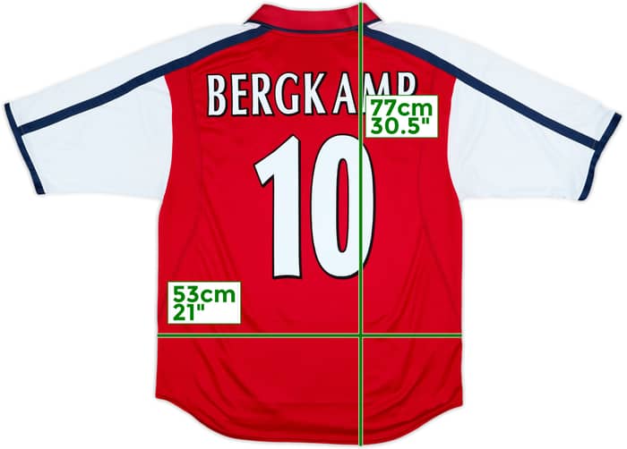 1999-00 Arsenal Home Shirt Bergkamp #10 - 8/10 - (L)