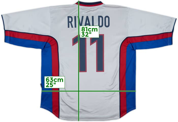 1998-01 Barcelona Away Shirt Rivaldo #11 - 9/10 - (XL)