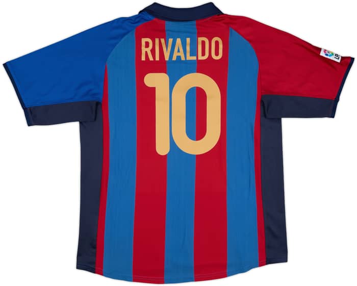 2001-02 Barcelona Home Shirt Rivaldo #10 - 8/10 - (L)