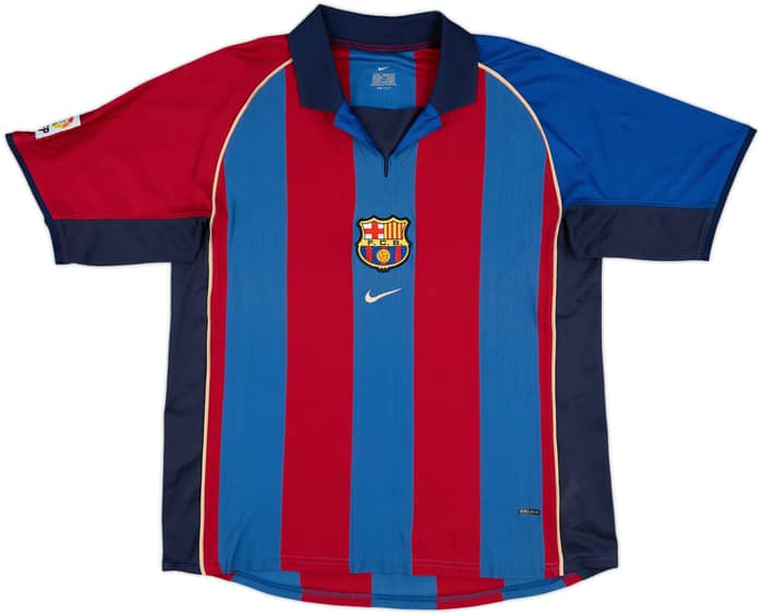 2001-02 Barcelona Home Shirt Rivaldo #10 - 8/10 - (L)