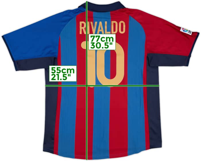 2001-02 Barcelona Home Shirt Rivaldo #10 - 8/10 - (L)