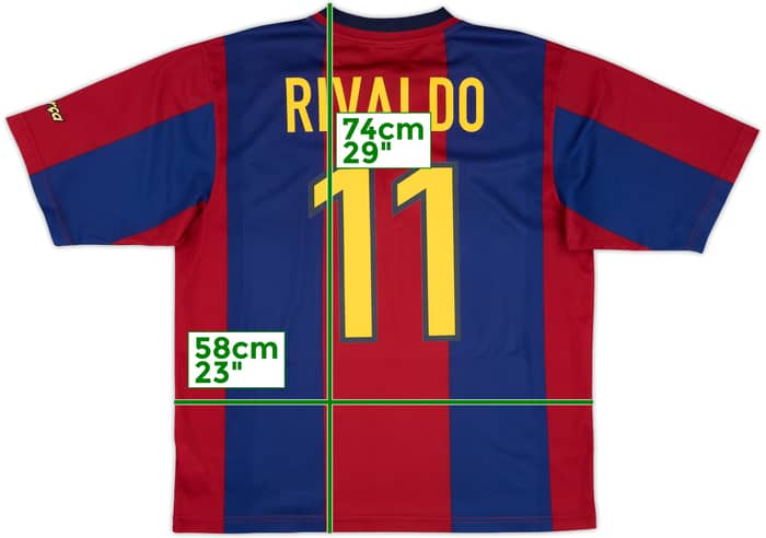 1998-00 Barcelona Basic Home Shirt Rivaldo #11 - 8/10 - (L)