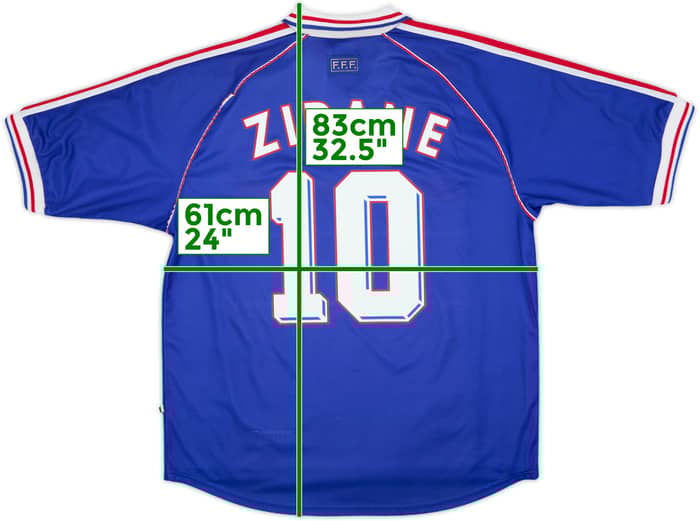 1998-00 France Home Shirt Zidane #10 - 9/10 - (XL)