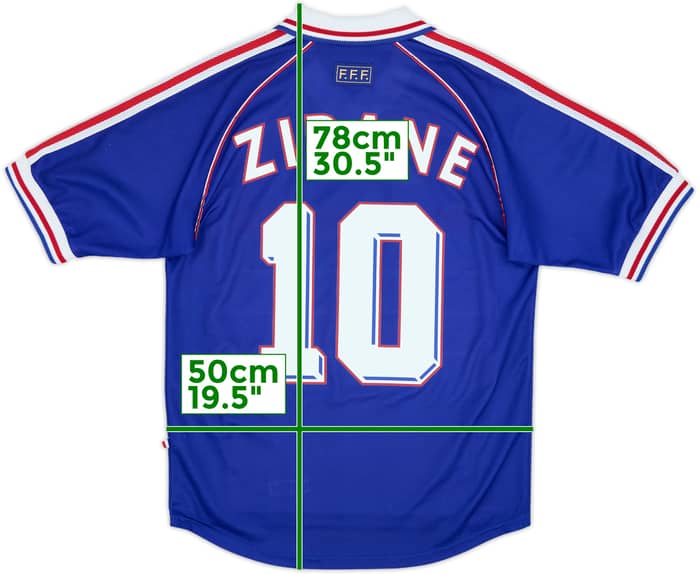 1998-00 France Home Shirt Zidane #10 - 8/10 - (S)