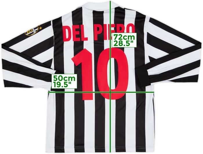 1998-99 Juventus Basic Home L/S Shirt Del Piero #10 - 8/10 - (M)