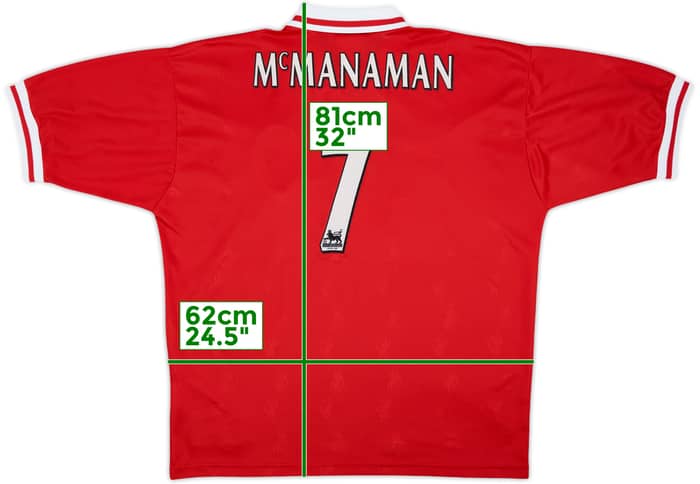 1996-98 Liverpool Home Shirt McManaman #7 - 8/10 - (XL)