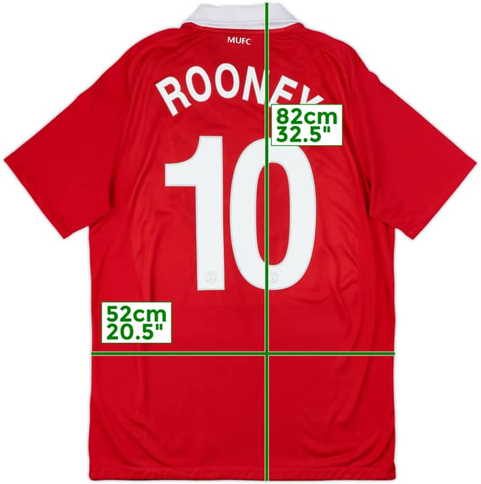 2010-11 Manchester United Home Shirt Rooney #10 - 6/10 - (M)