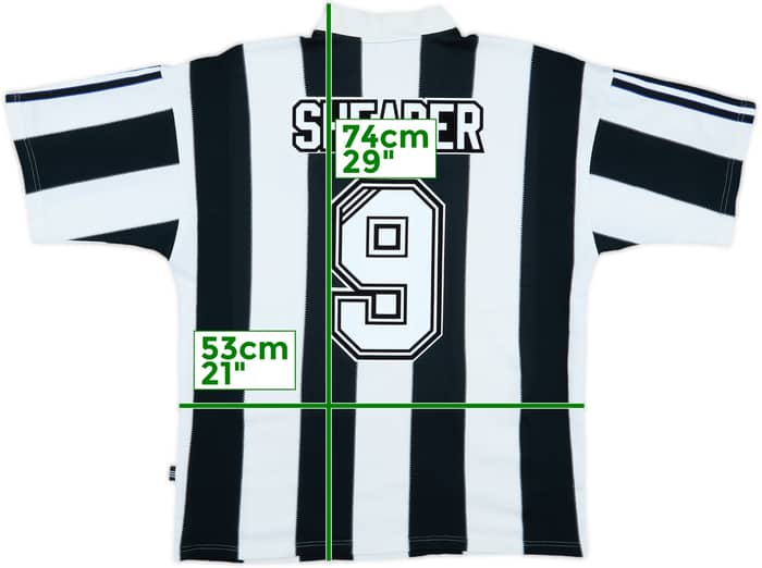 1995-97 Newcastle Home Shirt Shearer #9 - 7/10 - (L)
