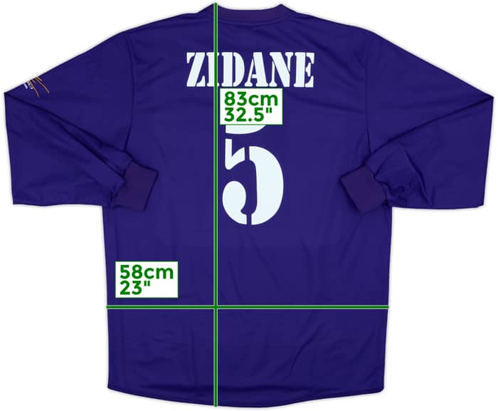 2001 Real Madrid Player Issue Third L/S Shirt Zidane #5 - 9/10 - (L)