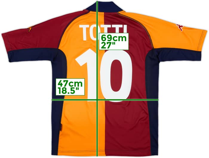 2001-02 Roma European Shirt Totti #10 - 9/10 - (M)