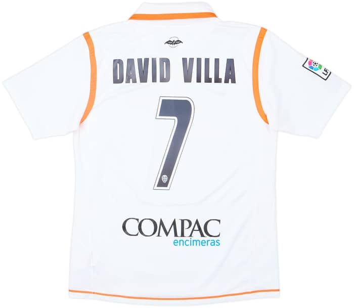 2007-08 Valencia Home Shirt David Villa #7 - 8/10 - (L)