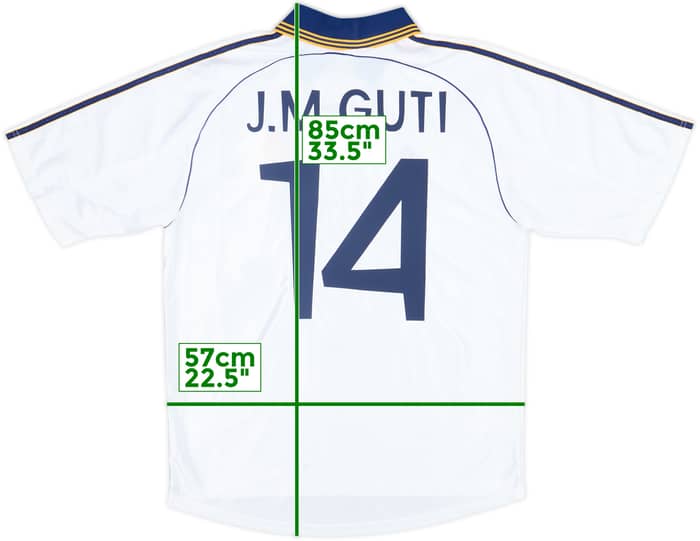 1998-00 Real Madrid Home Shirt J.M.Guti #14 - 8/10 - (L)