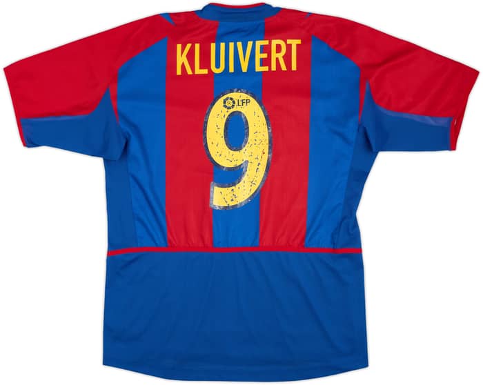 2002-03 Barcelona Player Issue Home Shirt Kluivert #9 - 5/10 - (L)