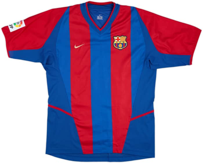 2002-03 Barcelona Player Issue Home Shirt Kluivert #9 - 5/10 - (L)