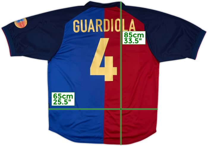 1999-00 Barcelona Centenary Home Shirt Guardiola #4 - 8/10 - (XXL)