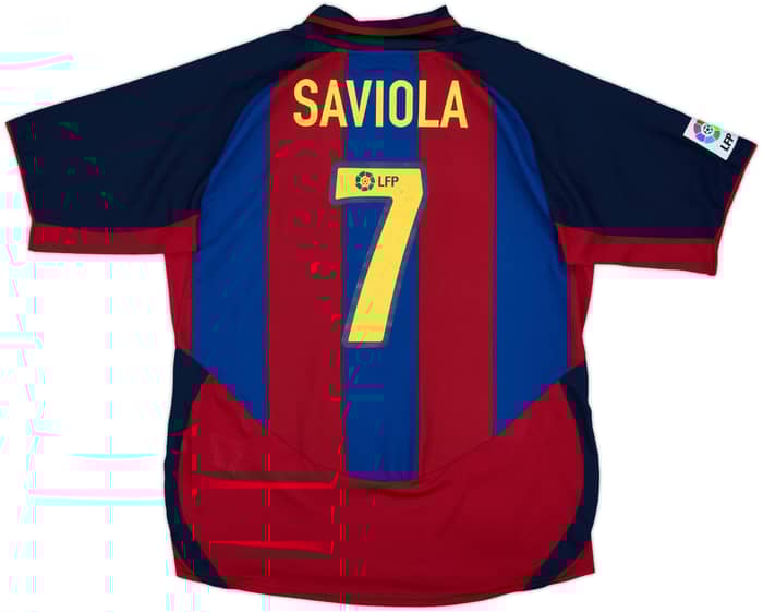 2003-04 Barcelona Home Shirt Saviola #7 - 7/10 - (L)