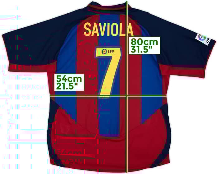 2003-04 Barcelona Home Shirt Saviola #7 - 7/10 - (L)