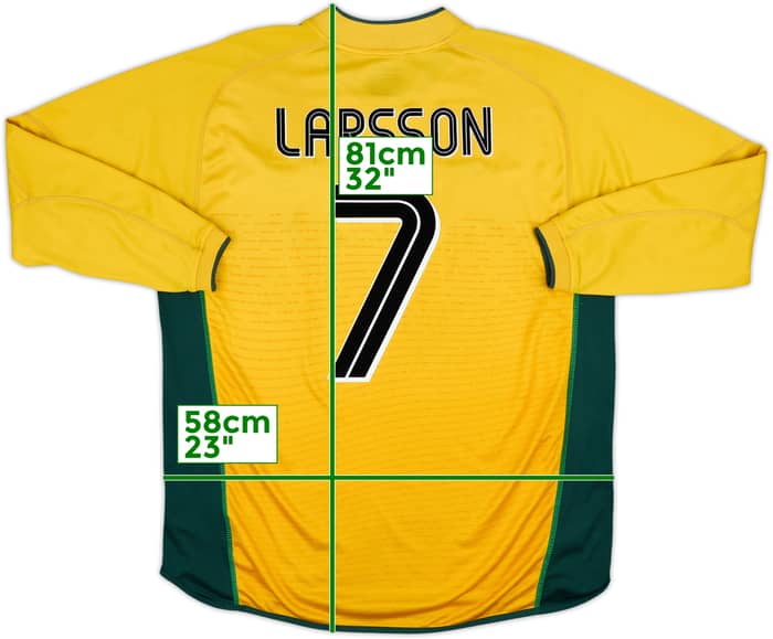 2002-03 Celtic Away L/S Shirt Larsson #7 - 7/10 - (XL)