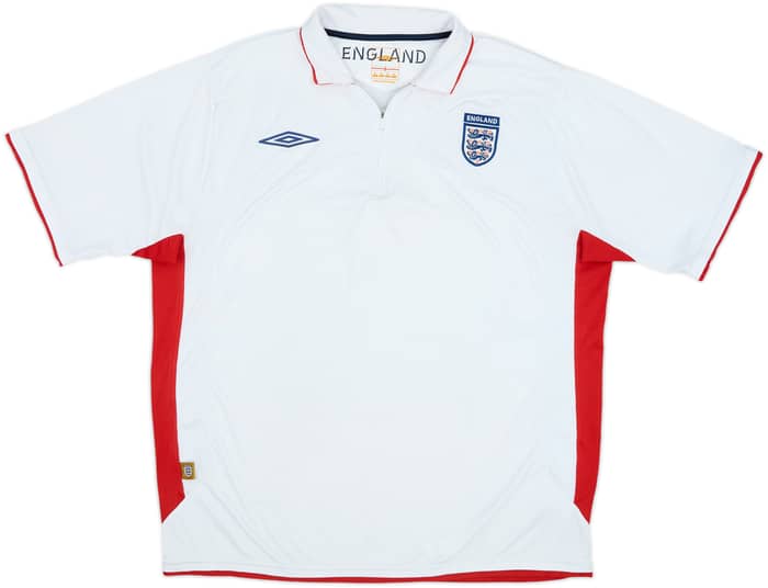2005-06 England Umbro 1/4 Zip Polo Shirt - 5/10 - (XL)