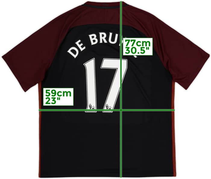 2016-17 Manchester City Away Shirt De Bruyne #17 - 8/10 - (XL)