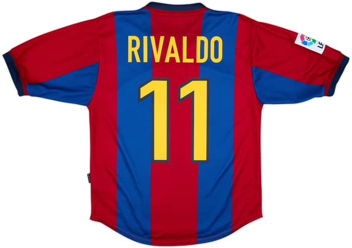 1998-00 Barcelona Home Shirt Rivaldo #11 - 9/10 - (S)