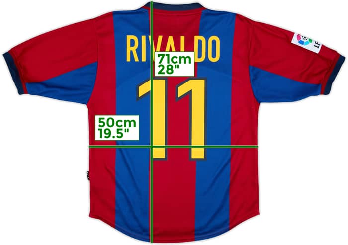 1998-00 Barcelona Home Shirt Rivaldo #11 - 9/10 - (S)