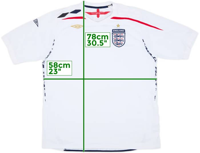 2007-09 England Home Shirt - 5/10 - (XXL)