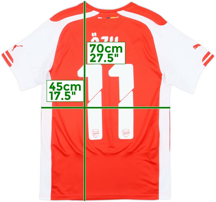 2014-15 Arsenal Home Shirt Ozil #11 - 7/10 - (XS)