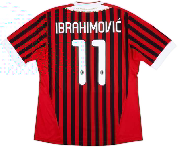 2011-12 AC Milan Home Shirt Ibrahimovic #11 - 8/10 - (L)