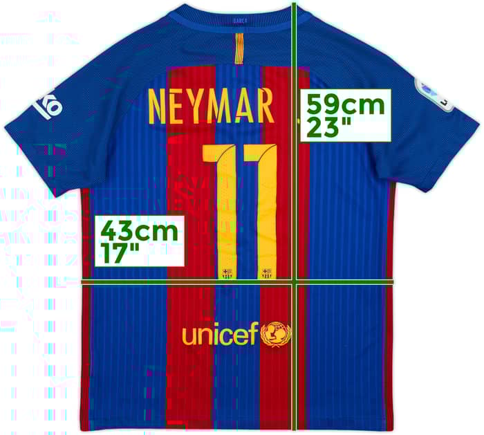 2016-17 Barcelona Home Shirt Neymar Jr #11 - 6/10 - (L.Boys)