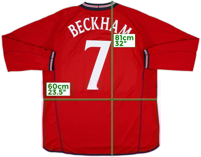 2002-04 England Away L/S Shirt Beckham #7 - 6/10 - (XXL)