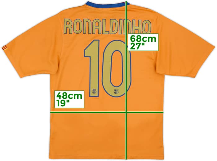 2006-08 Barcelona Basic Away Shirt Ronaldinho #10 - 9/10 - (M)