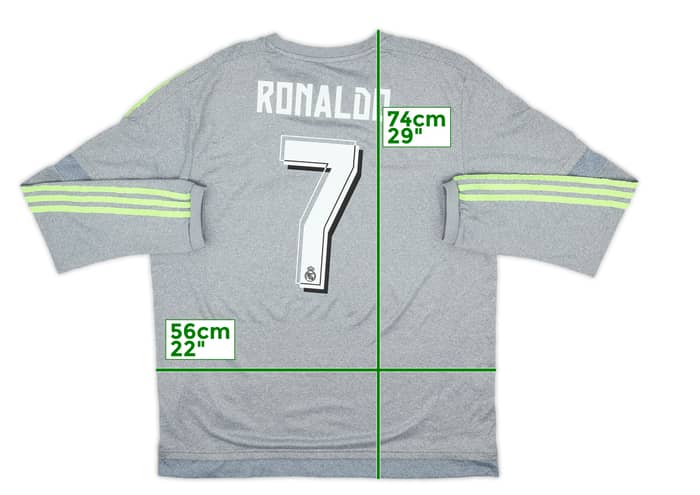 Camiseta de visitante de Manga Larga del Real Madrid 2015-16 Ronaldo #7 - 8/10 - (XL)