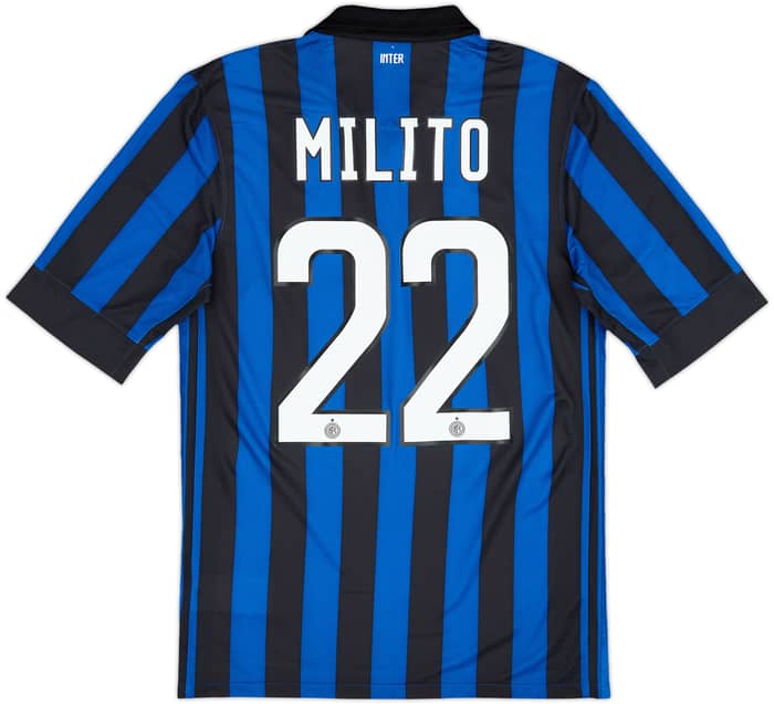 2011-12 Inter Milan Home Shirt Milito #22 - 6/10 - (S)