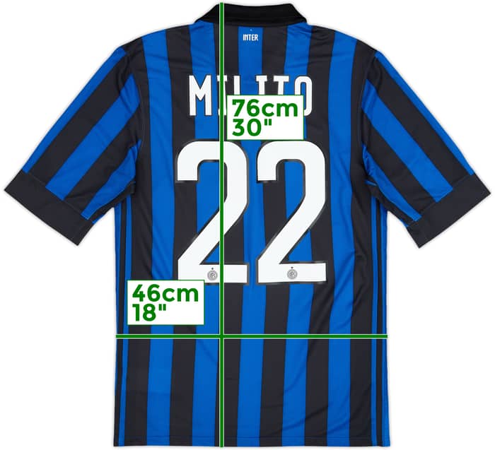 2011-12 Inter Milan Home Shirt Milito #22 - 6/10 - (S)