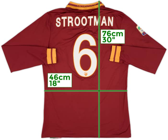 2013-14 Roma Home L/S Shirt Strootman #6 - 7/10 - (L)
