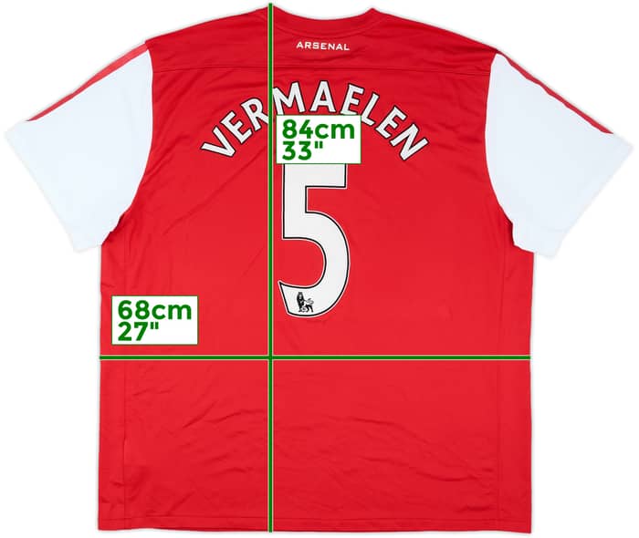 2011-12 Arsenal Home Shirt Vermaelen #5 - 5/10 - (3XL)