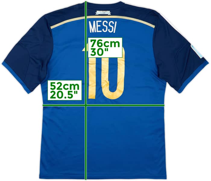 2013-15 Argentina Away Shirt Messi #10 - 6/10 - (XL)