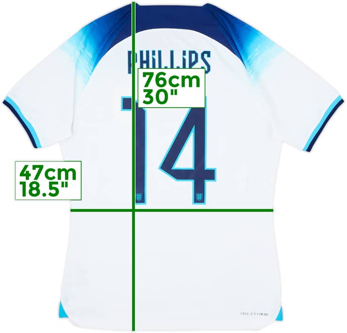 2022-23 England Player Issue Home Shirt Philips #14 - 8/10 - (L)