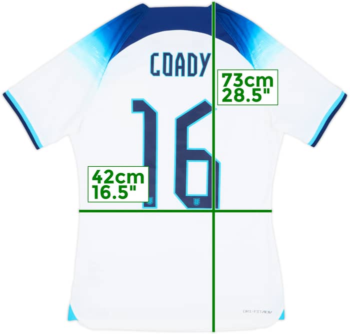 2022-23 England Authentic Home Shirt Coady #16 - 9/10 - (M)