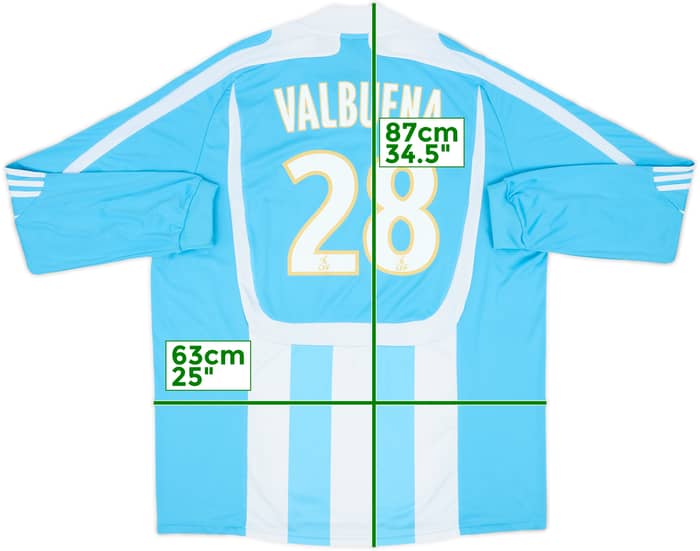 2007-08 Olympique Marseille Away L/S Shirt Valbuena #28 - 7/10 - (XXL)